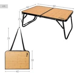 AKTIVE - Table De Camping Pliante Effet Bambou, 60x40x25 Cm -Regatta FR aktive table de camping pliante effet bambou 60x40x25 cm 3