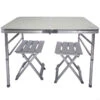 AKTIVE - Table Pliante Avec 2 Tabourets Et Poignée De Transpor, Gris -Regatta FR aktive table pliante avec 2 tabourets et poignee de transpor gris