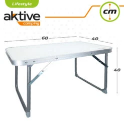 AKTIVE - Table Pliante . Table Basse Blanche En Aluminium - 40x60x40 Cm -Regatta FR aktive table pliante table basse blanche en aluminium 40x60x40 cm 3
