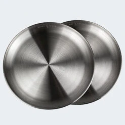 Assiette Plate De Camping | Diamètre Env. 23 Cm | Acier Inox | 2 Assiettes -Regatta FR assiette plate de camping diametre env 23 cm acier inox 2 assiettes 3