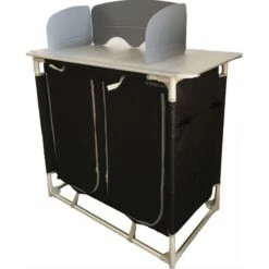 BAYASUN Meuble De Cuisine 4 Étagères Pieds Réglables Gris -Regatta FR bayasun meuble de cuisine 4 etageres pieds reglables gris 2