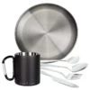 Camping Tasse Isotherme Mousqueton, Assiette Plate Et Couverts Set | Acier Inox -Regatta FR camping tasse isotherme mousqueton assiette plate et couverts set acier inox