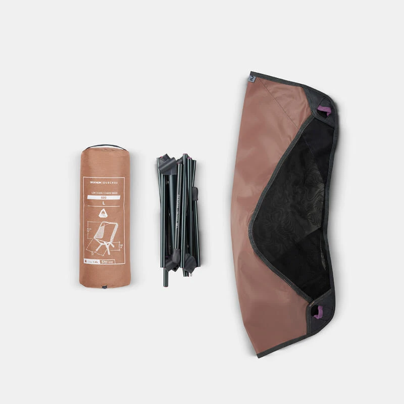 Quechua CHAISE BASSE PLIANTE DE CAMPING MH500 MARRON 5 Quechua CHAISE BASSE PLIANTE DE CAMPING MH500 MARRON – Image 3