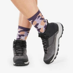 Quechua Chaussettes Randonnée - Hike 500 High Trendy Purple & Kamo X2 Paires -Regatta FR chaussettes randonnee hike 500 high trendy purple and kamo x2 paires 1