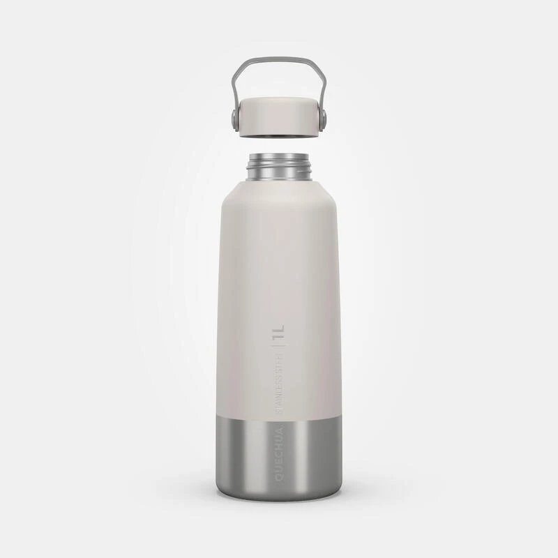 Quechua Gourde Inox 1L Avec Bouchon à Vis Pour La Randonnée - Blanc 4 Quechua Gourde Inox 1L Avec Bouchon à Vis Pour La Randonnée - Blanc – Image 2