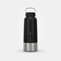 Quechua Gourde Inox 1L Avec Bouchon à Vis Pour La Randonnée - Noir -Regatta FR gourde inox 1l avec bouchon a vis pour la randonnee noir 9