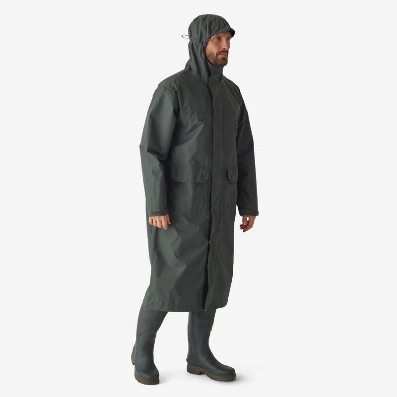 Manteau Long Chasse Imperméable 500 Vert 4 Manteau Long Chasse Imperméable 500 Vert – Image 2