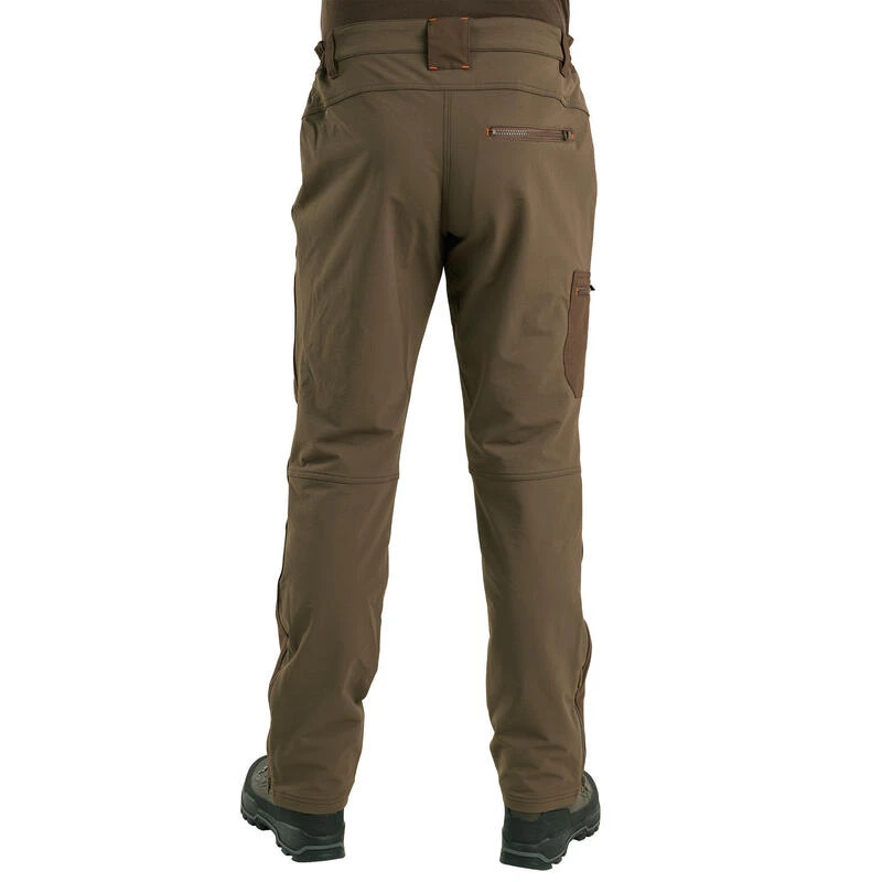 PANTALON Chasse RENFORT MARRON TEMPS SEC 500 5 PANTALON Chasse RENFORT MARRON TEMPS SEC 500 – Image 3
