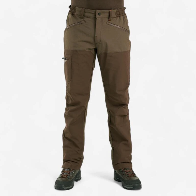 PANTALON Chasse RENFORT MARRON TEMPS SEC 500 3 PANTALON Chasse RENFORT MARRON TEMPS SEC 500
