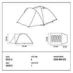 Tente De Camping - Alpinus REUS 4 - 4 Places -Regatta FR tente de camping alpinus reus 4 4 places 2
