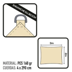 Voile D'ombrage Rectangulaire Aktive Garden Couleur Crème 8 Voile D'ombrage Rectangulaire Aktive Garden Couleur Crème -Regatta FR voile dombrage rectangulaire aktive garden couleur creme 2